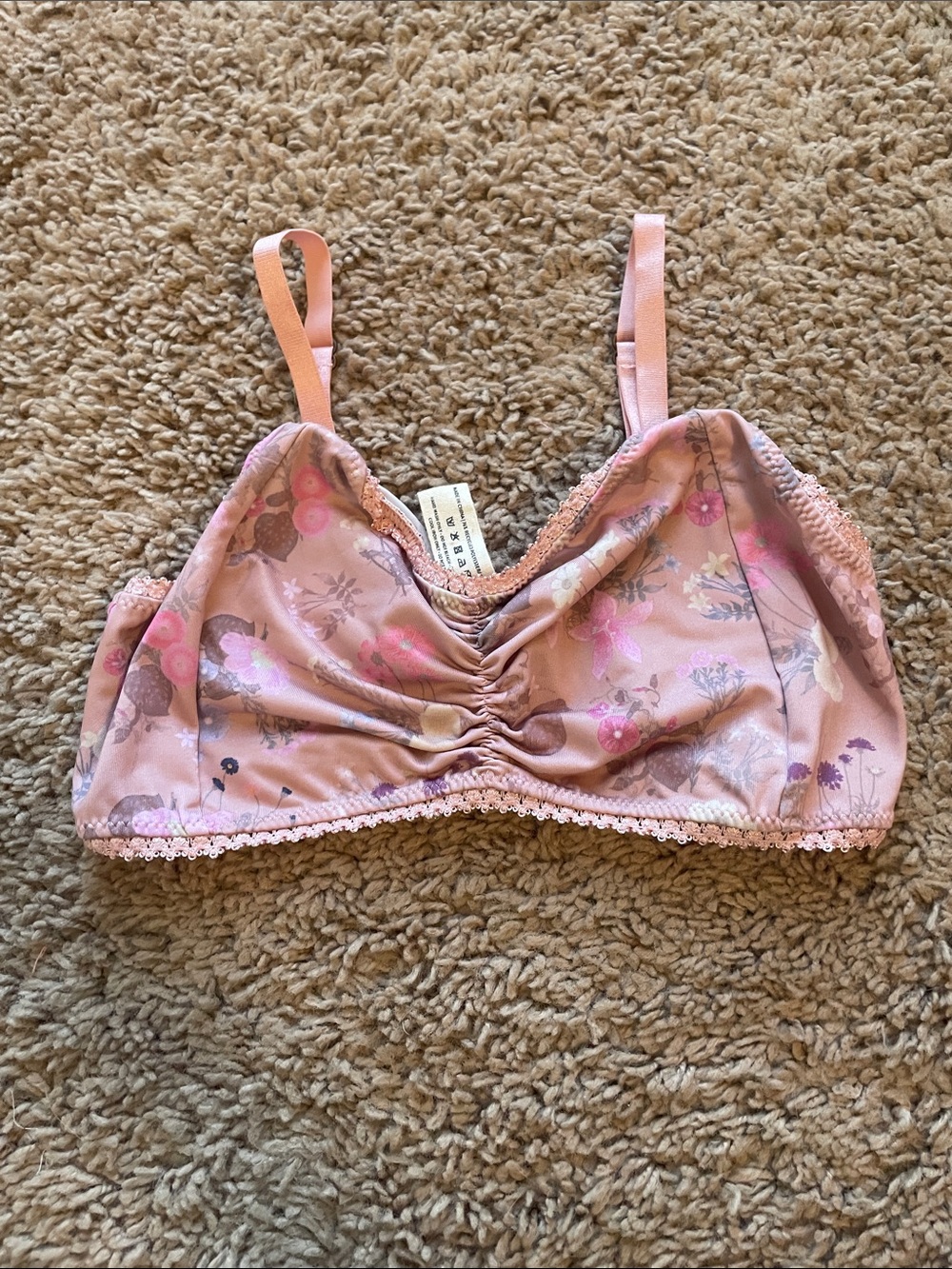 Spell and the Gypsy Pink Floral Ruched Bralette